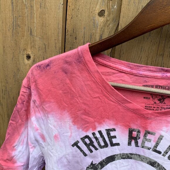 True Religion BIG LOGO Tie Dye T Shirt Small - Picture 4 of 5
